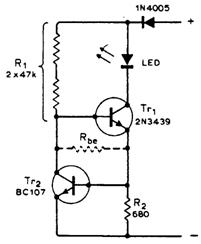 Измерительный зонд на светодиоде для большого диапазона напряжений
