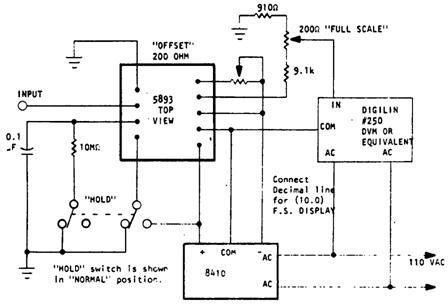 Схема для измерения пиковых значений напряжения переменного тока Схема для измерения пиковых значений напряжения переменного тока