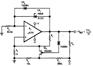 Схема опорного напряжения на самостабилизирующемся стабилитроне