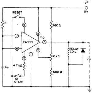 Схема таймера со сбросом Схема таймера со сбросом