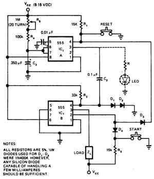 Схема задержки времени от 2 до 5 мин Схема задержки времени от 2 до 5 мин