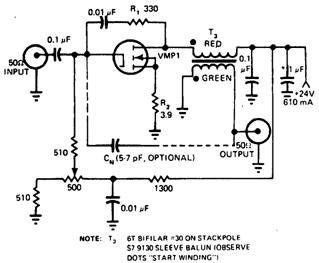 Широкополосный усилитель мощностью 5 Вт на МОП-транзисторе Широкополосный усилитель мощностью 5 Вт на МОП-транзисторе