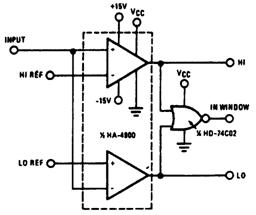 Схема для обнаружения напряжения вне установленного диапазона Схема для обнаружения напряжения вне установленного диапазона