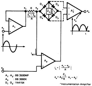 Схема выпрямителя с дифференциальным входом и высоким входным сопротивлением