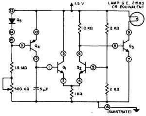  Схема 10-секундной задержки с напряжением питания 1,5 В